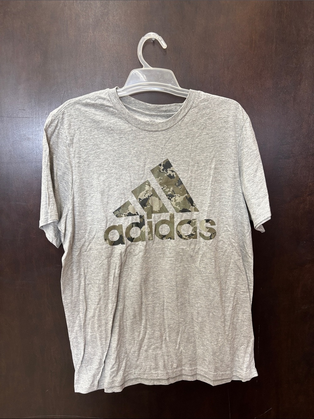 adidas Men’s Heather Gray Tee with Camo Logo